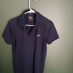Hollister Men's Dark Blue Polo Shirt